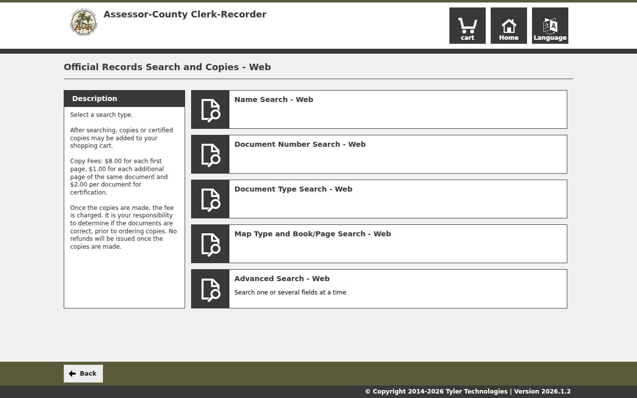 Lake Elsinore residents directory view of Riverside County recorder search modes